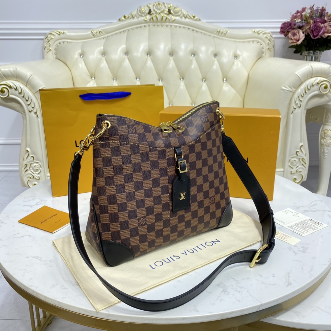 Louis Vuitton ODEON MM Handbag Damier Ebene N50062 Black